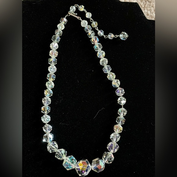 Vintage Estate Crystal Aurora Borealis Strand Necklace - Picture 3 of 6